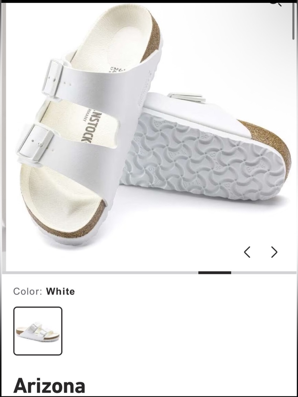 Birkenstock Arizona White Dual-Strap Sandals